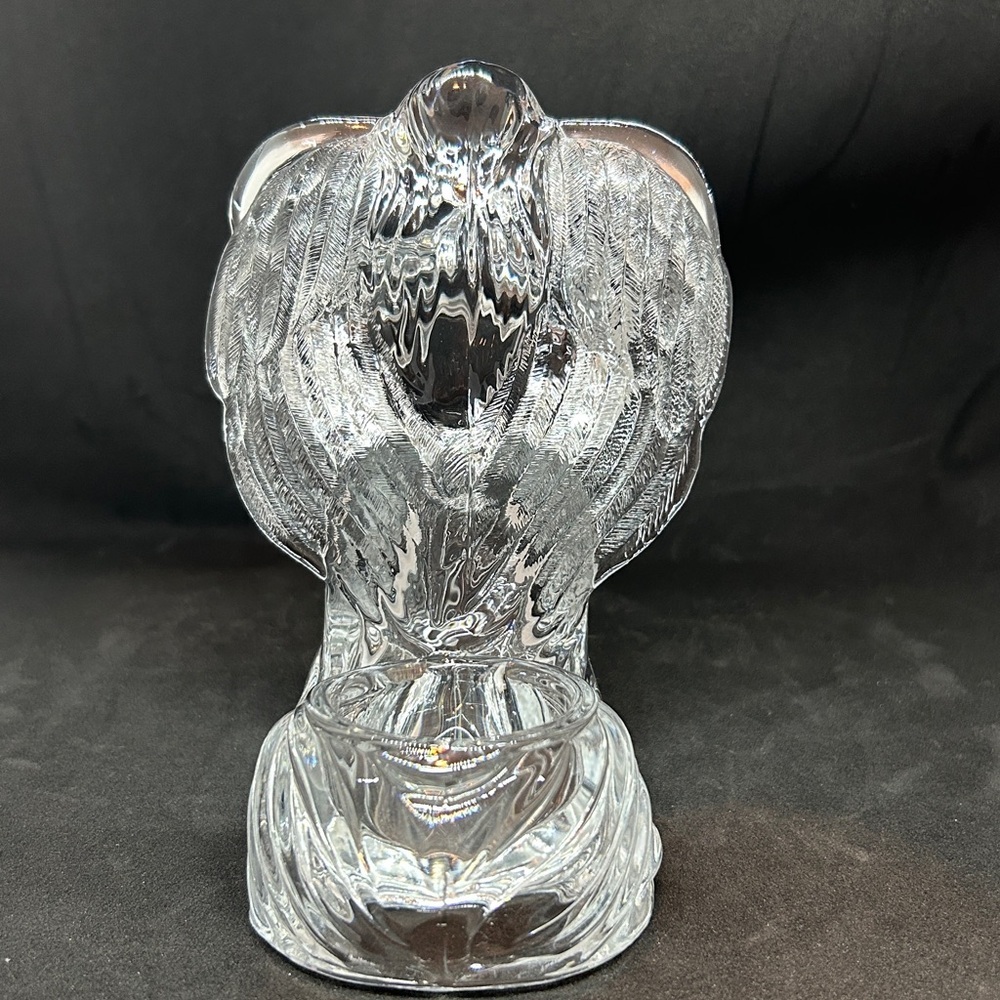 Vintage Lead Crystal Praying Kneeling Angel Tea Light Votive Candle Holder - Picture 3 of 11